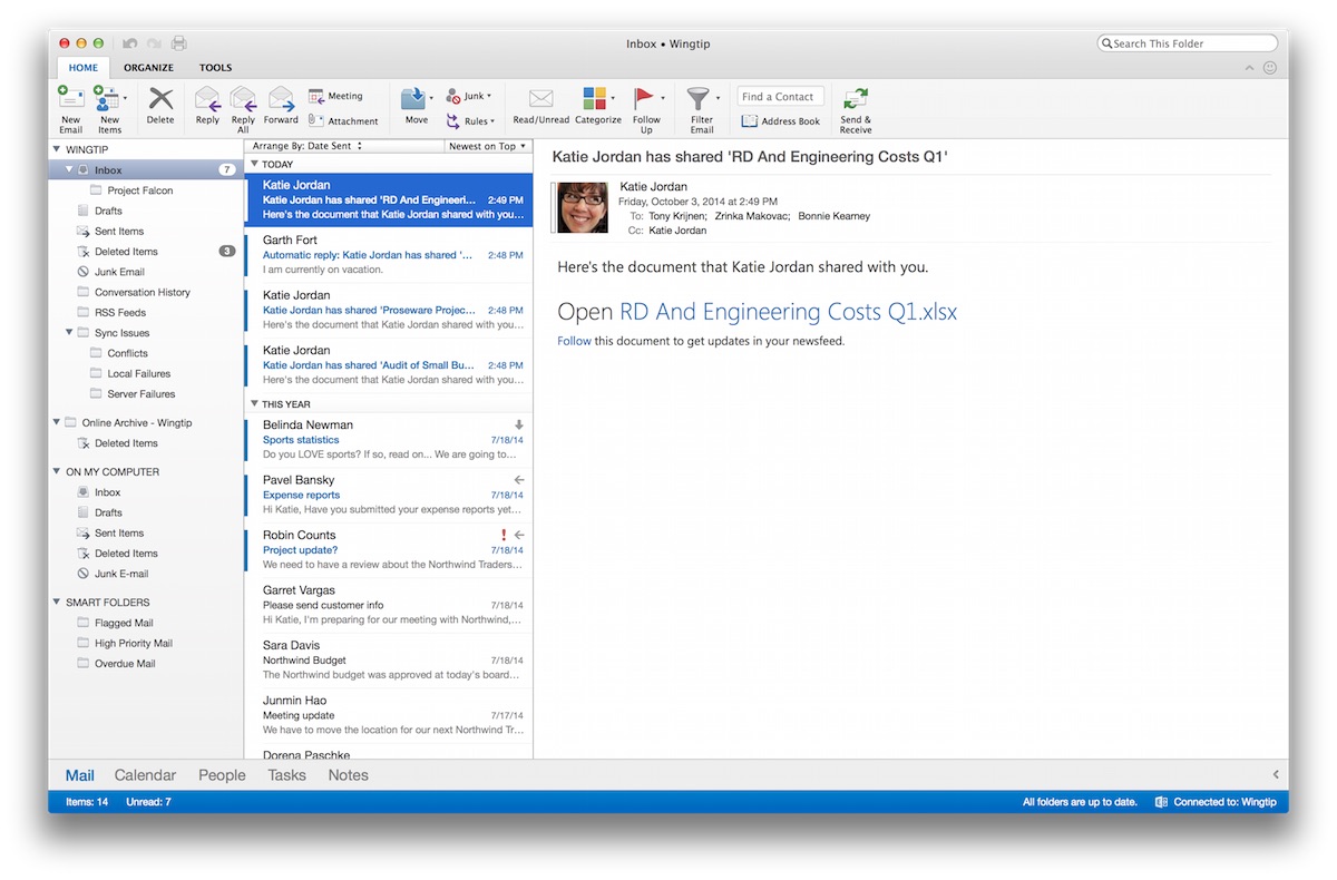 outlook 2011 for mac and o365 support