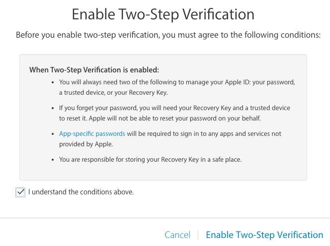 apple id verification recovery key