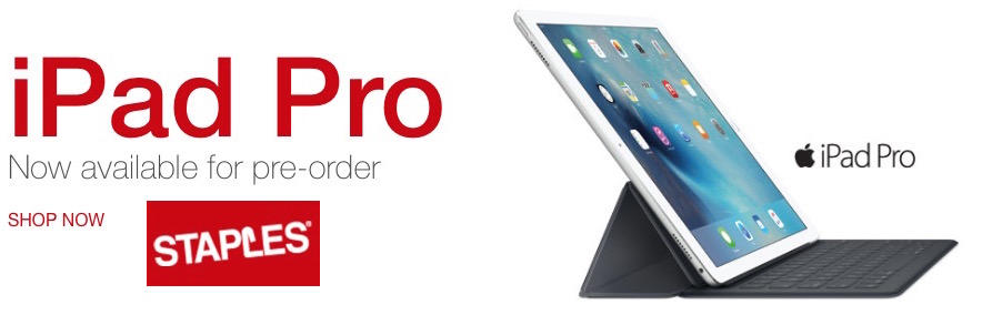 Staples Debuts iPad Pro PreOrders With November 25 Launch Date MacRumors