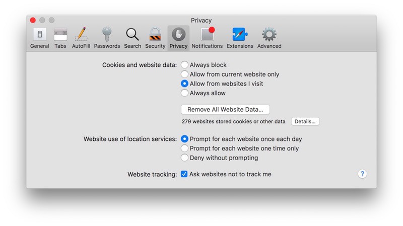 safari preferences on mac