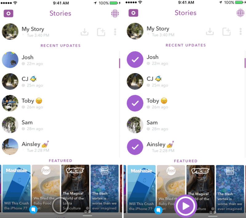 New Snapchat Update Replaces Auto Advance With Story Playlists MacRumors