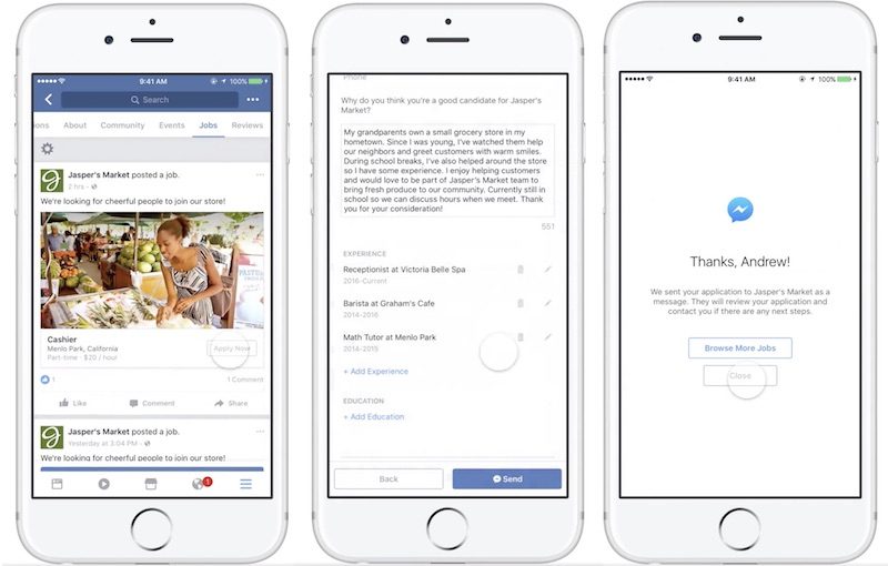 Facebook Users Will Soon Be Able to Apply for a Job Within iOS App and on Web