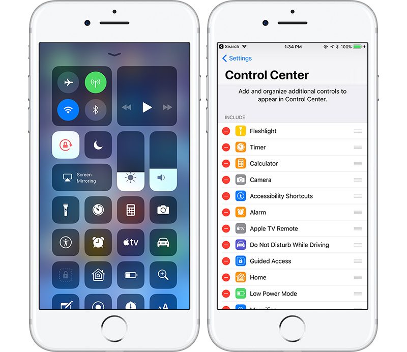 Control center iOS 11