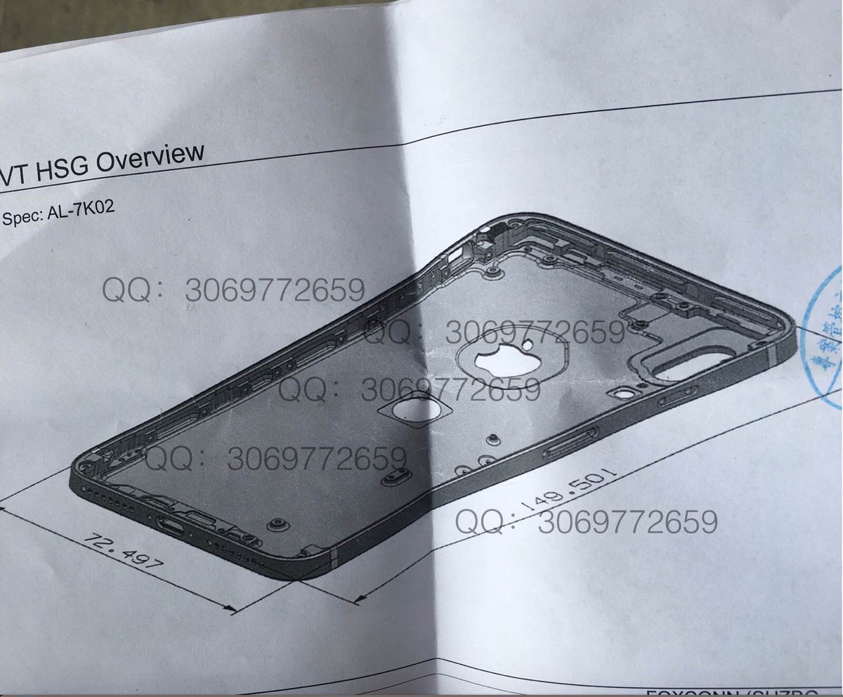 photo of Another 'iPhone 8' Design Schematic Shows Vertical Dual Camera and Touch ID on Back of Aluminum Casing image