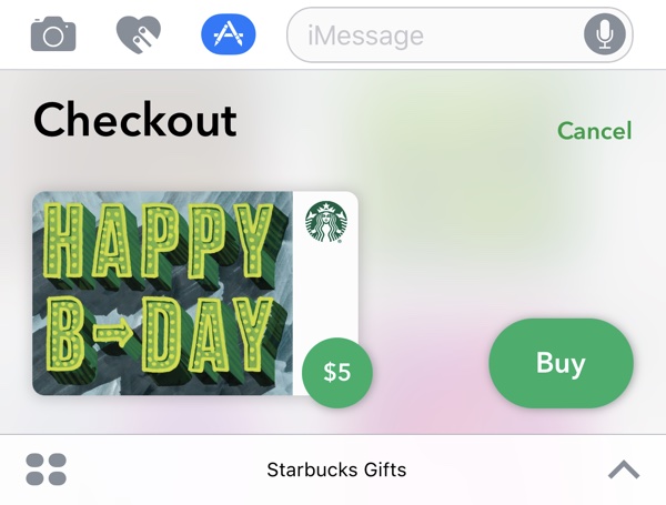 Starbucks App for iOS Gains Support for iMessage Gift