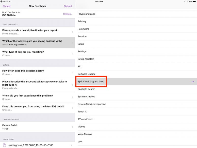 Drag ios