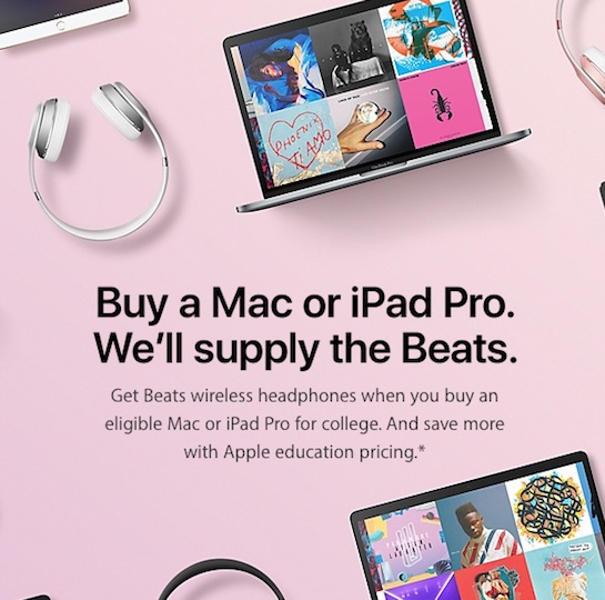 apple launches 2017 back to school promotion free beats with select mac or ipad pro models - how to get fortnite on school macbook