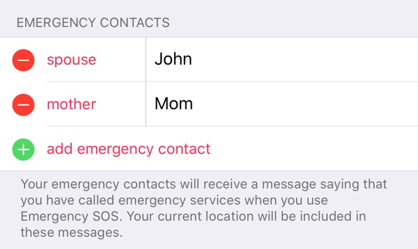 How to set up emergency contact info (ICE) on iPhone (iOS8)