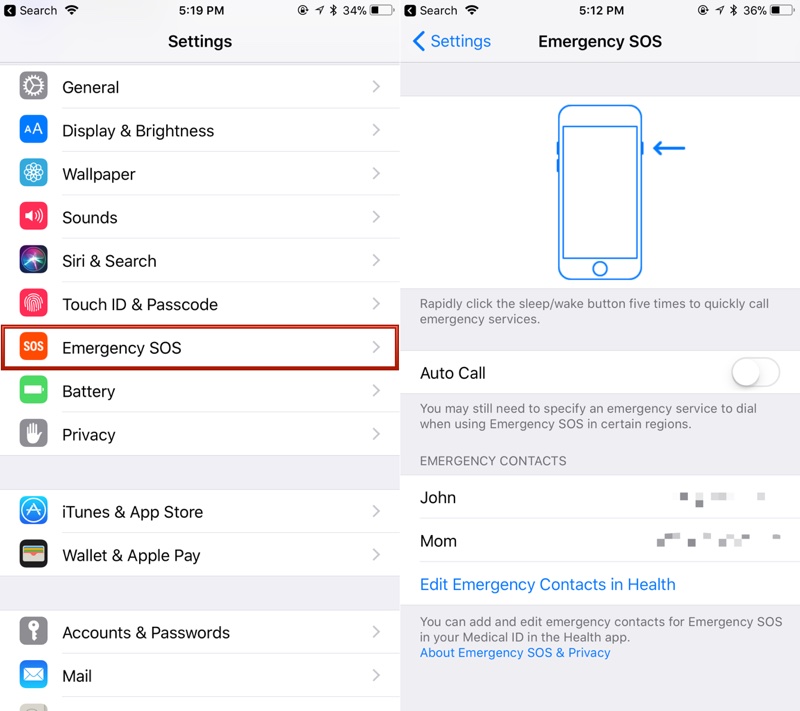 How to set up emergency contact info (ICE) on iPhone (iOS8)