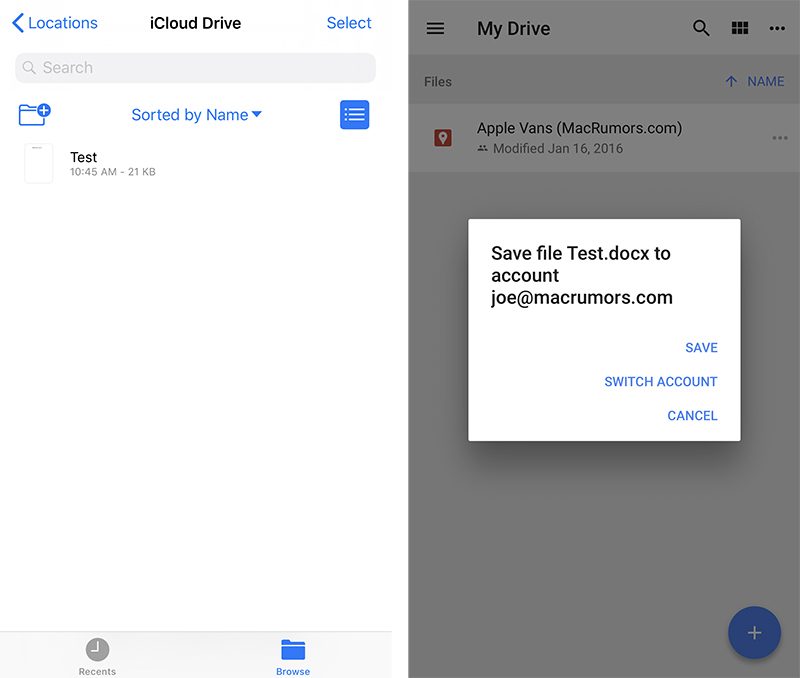 Google Drive Updated to Play Friendly With Apple's Files App