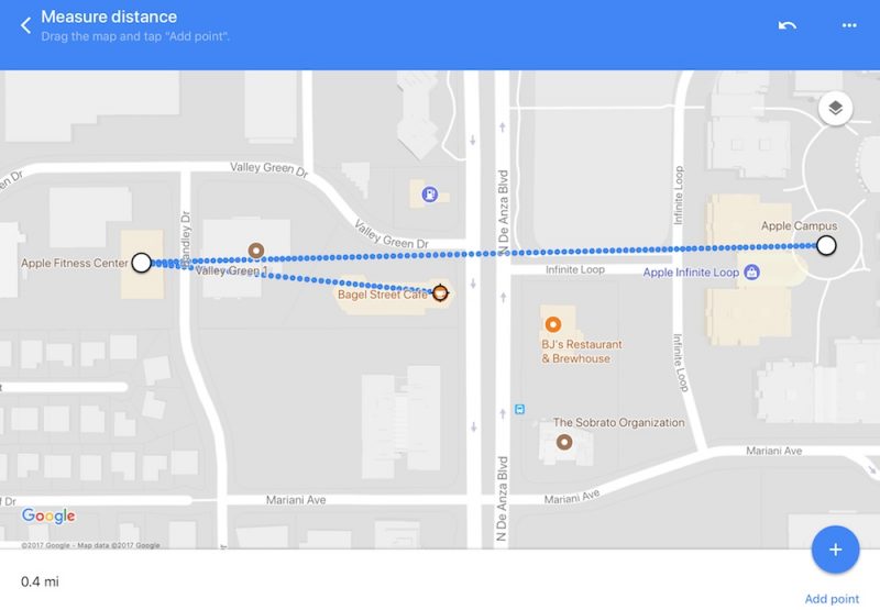 Distance Measurement in Google Maps Labs