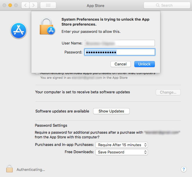 macOS High Sierra's App Store System Preferences Can Be Unlocked With Any Password