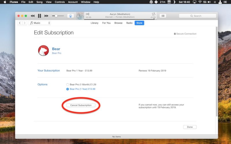 where to find itunes subscriptions