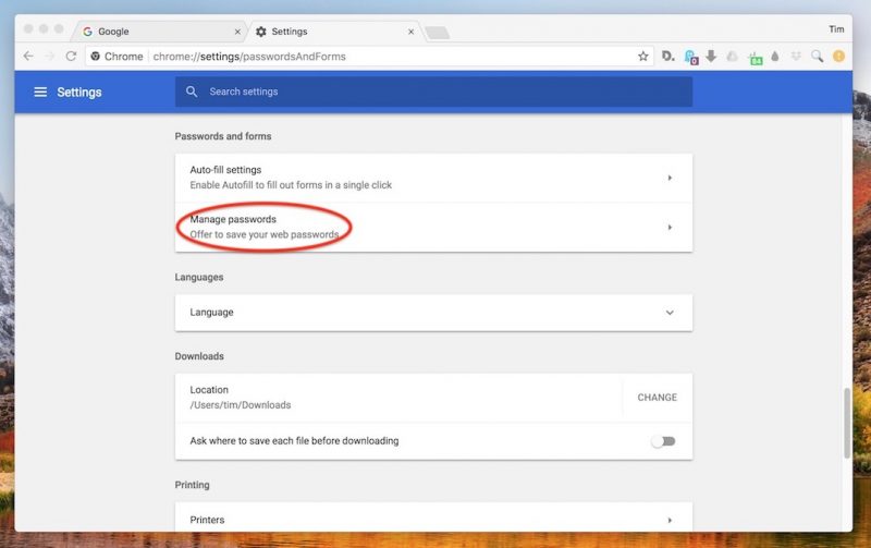 where are the passwords on chrome for mac