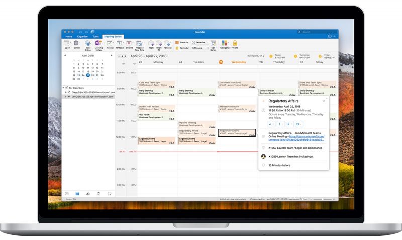 Microsoft exchange group calendar mac mail app not working