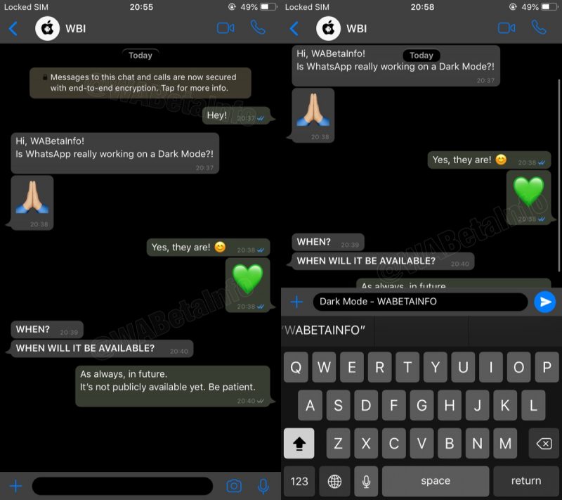 theme in dark mode whatsapp Latest XS Max Hints at Dark  Future MacRumors WhatsApp Adds iPhone Support, Update Mode