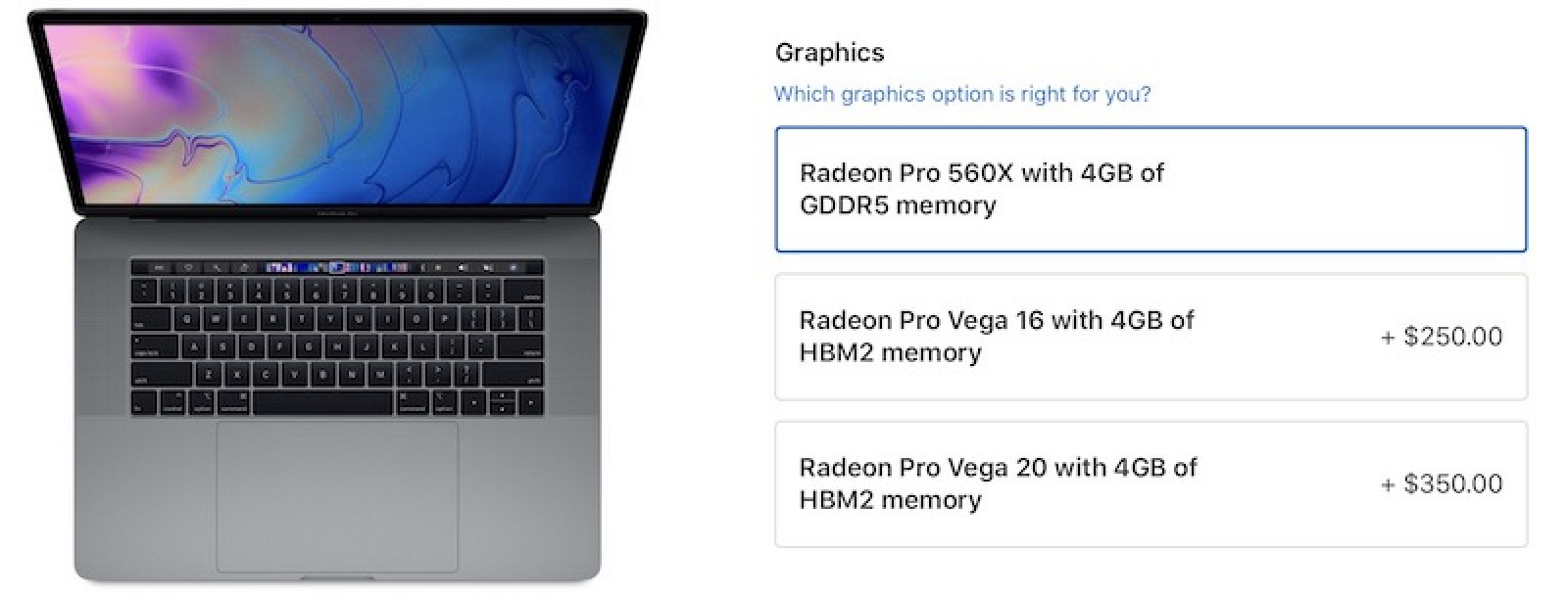 photo of 15-Inch MacBook Pro AMD Radeon Pro Vega Graphics Options Now Available to Order image