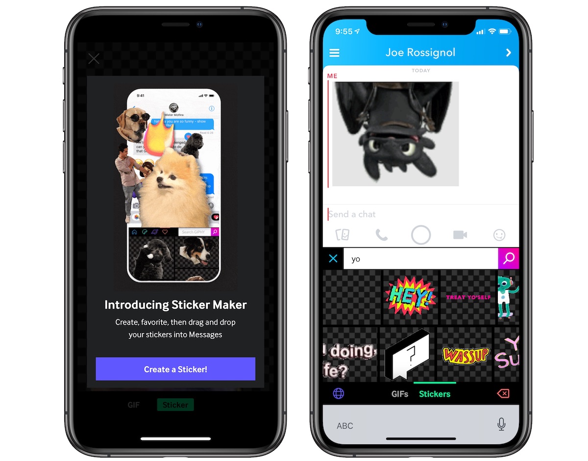 Giphy Updates With Sticker Maker Feature for iPhone X