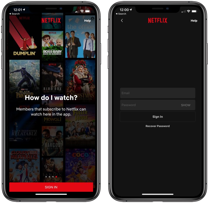 netflix sign up with no email available
