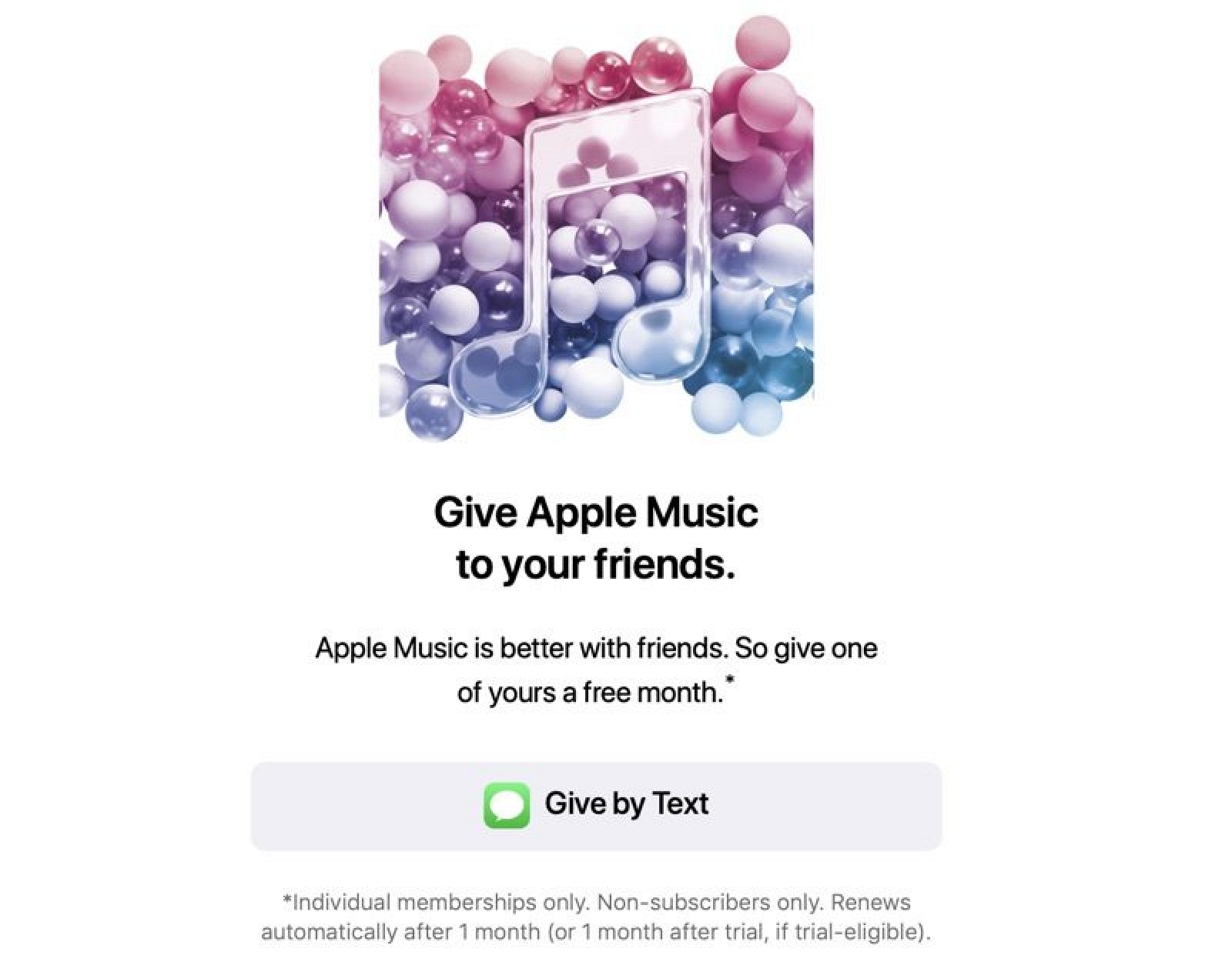 photo of Apple Music Users Able to Gift a Month Subscription to a Friend image