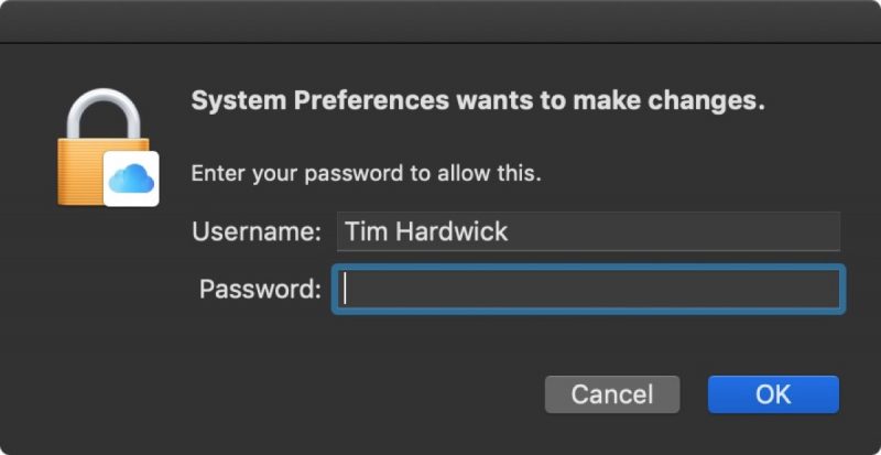 how to change macbook password