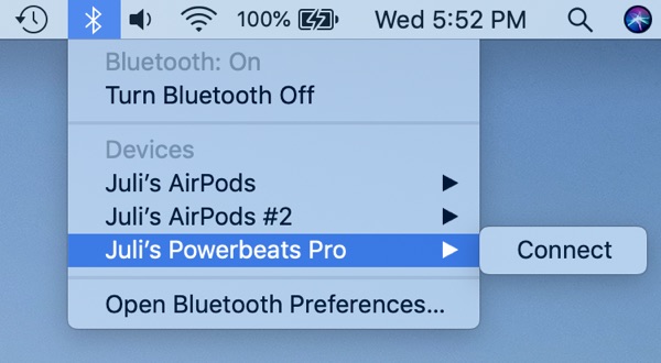 powerbeats connect to mac