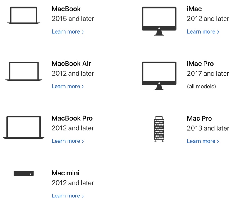 mac os catalina minimum requirements