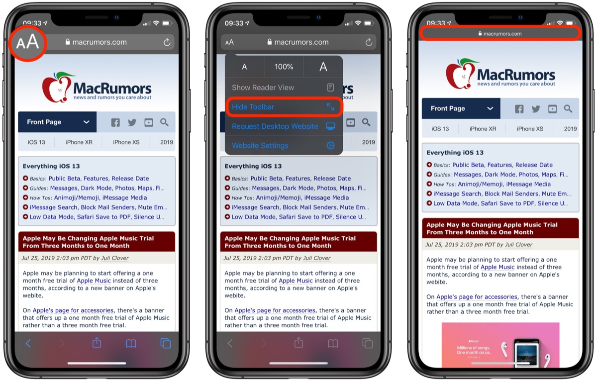 How To Hide The Toolbar In Safari For IOS MacRumors