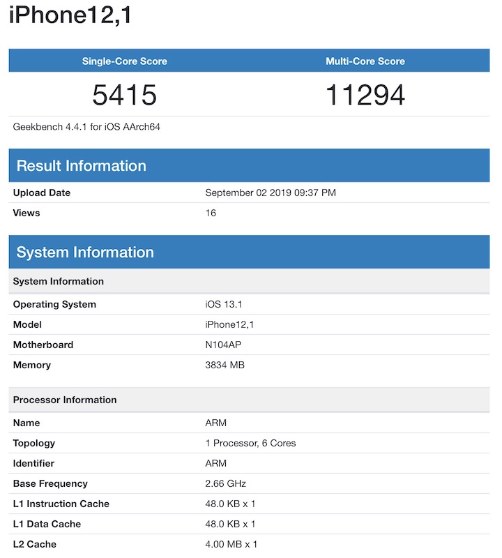 Potential Benchmark for iPhone XR Successor Shows 4GB RAM, Moderate Performance Gains