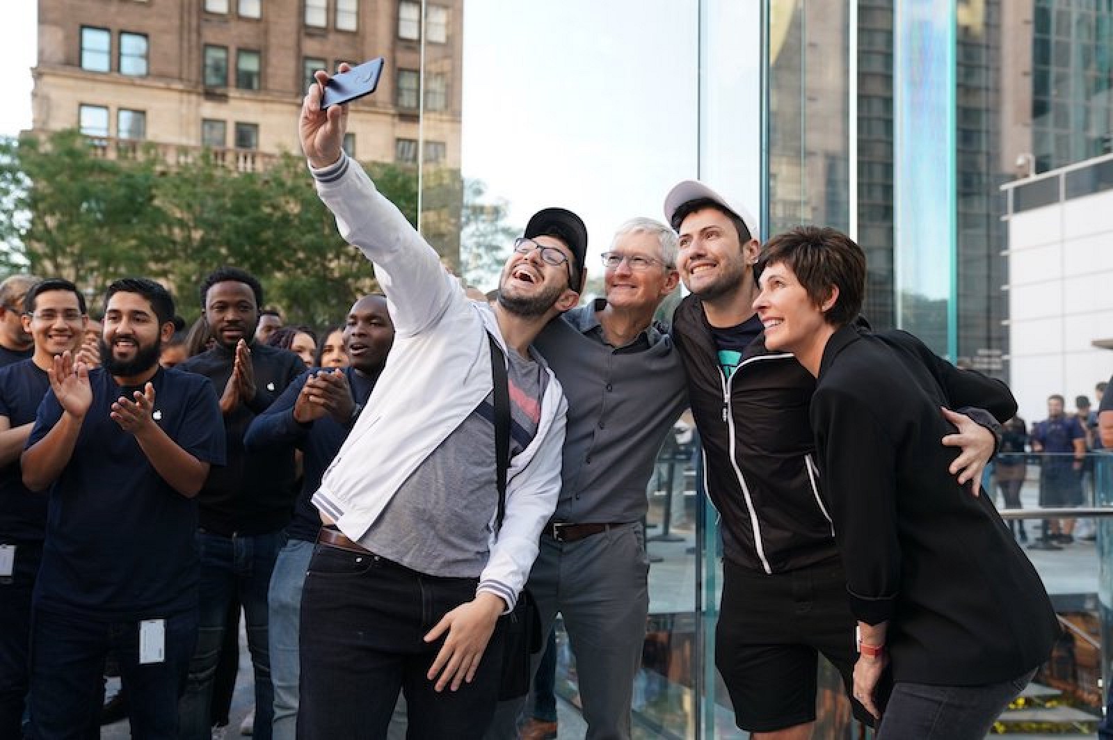 photo of Apple CEO Tim Cook Visits Fifth Avenue Store as iPhone 11 Launch Day Continues Around the World image