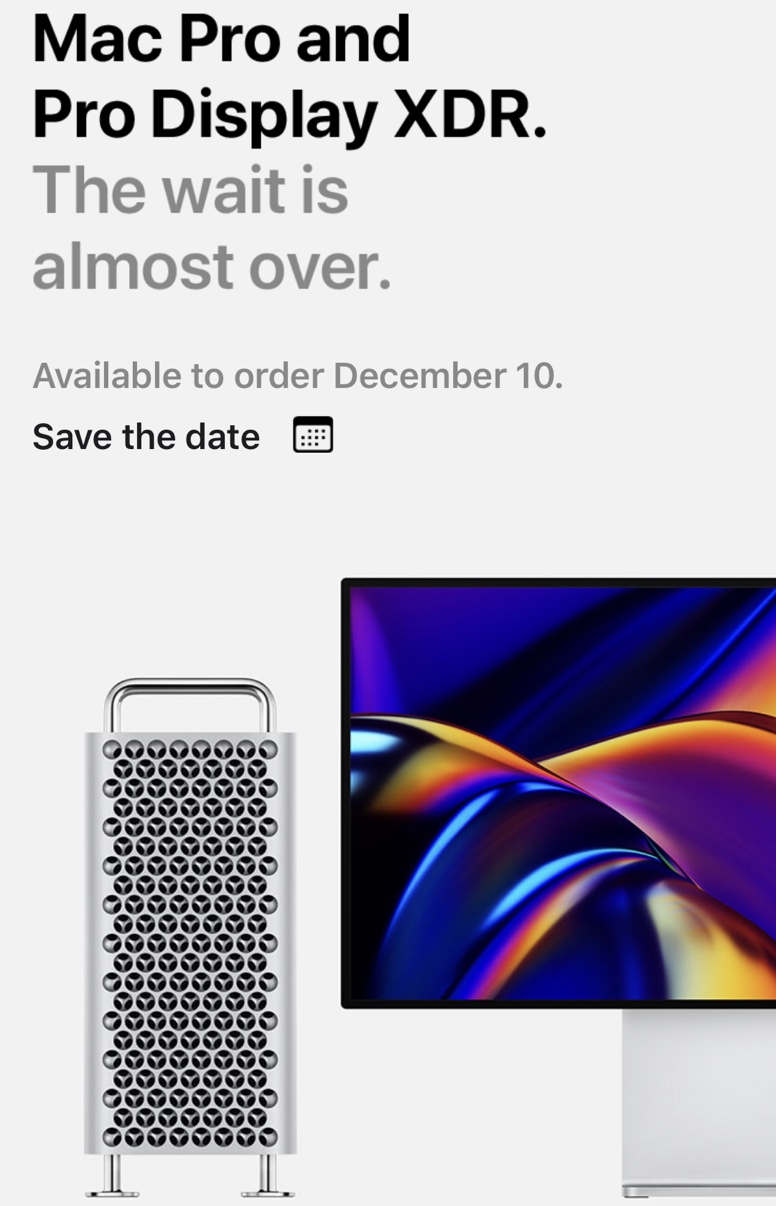 Apple to Release Mac Pro and Pro Display XDR on December 10